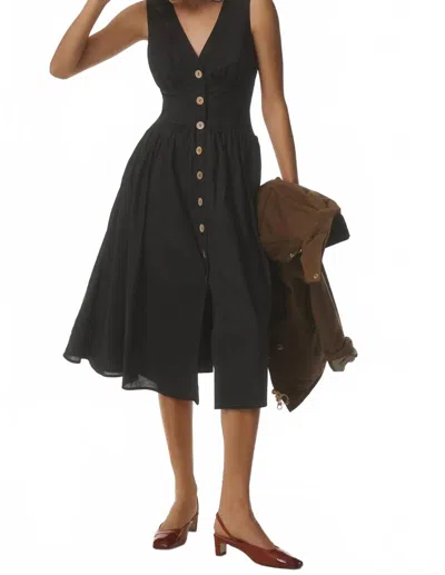 Hutch Indy Cotton Midi Dress In Black