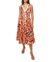 Hutch Indy Floral Midi Dress In Multicolor