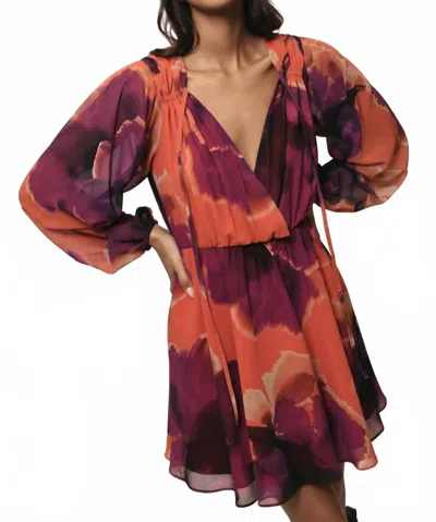 Hutch Iona Dress In Rust Ink Blot Floral In Multi