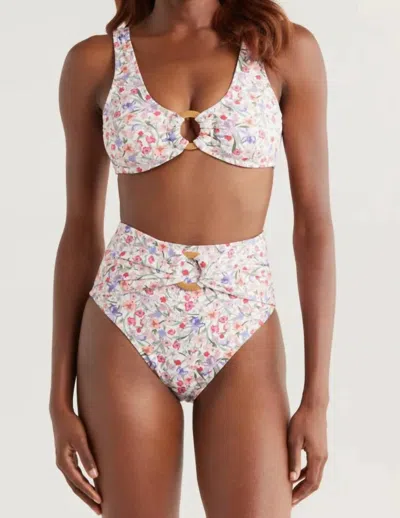 Hutch Iona Two-piece Swim Set In White Tropical Garden In Pink