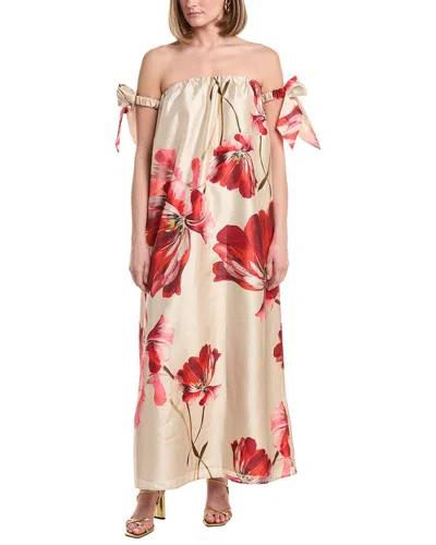 Hutch Iris Maxi Dress In Taupe Breezy Bloom In Multi