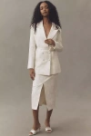 Hutch Jacquard Blazer & Midi Skirt Set In White