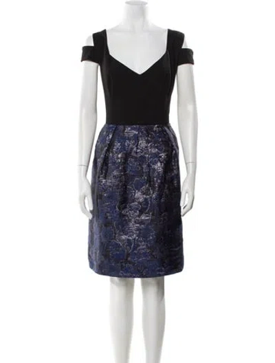 Pre-owned Hutch Jacquard Mini Dress In Blue/metallic