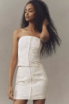 Hutch Jacquard Strapless Top & Mini Skirt Set In White