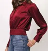 Hutch Jama Smocked Blouse In Cabernet In Red