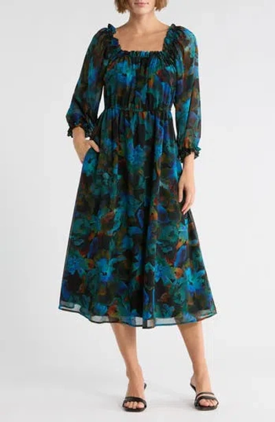 Hutch Julieta Long Sleeve Fit & Flare Dress In Multi