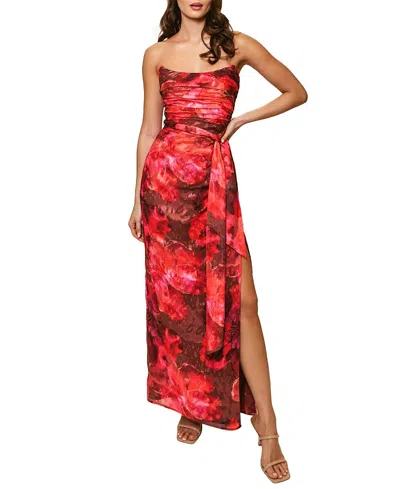 Hutch Julietta Strapless Long Dress In Red