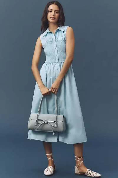 Hutch Julissa Smocked Midi Dress In Blue