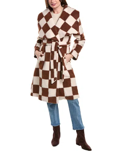 Hutch Juni Checkered Coat Jacket In Brown