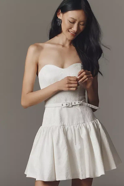 Hutch Junie Strapless Belted Mini Dress In White