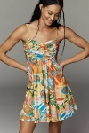 Hutch Karson Ruched Flowy Romper In Multi