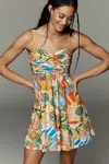 Hutch Karson Ruched Flowy Romper In Multi