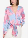Hutch Kass Long Sleeve Top In Print Floral In Multi