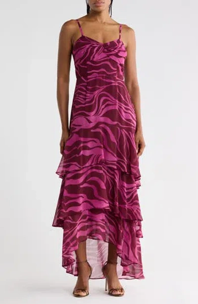 Hutch Kennedi Tiered Ruffle Dress In Purple