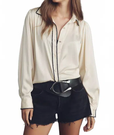 Hutch Kodie Top Silky Blouse In Ivory In Multi