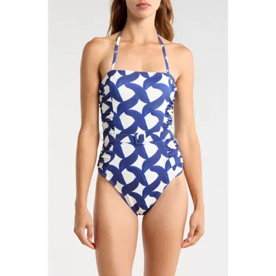 Hutch Kylah Shirred Belted One-piece Swimsuit In Multi