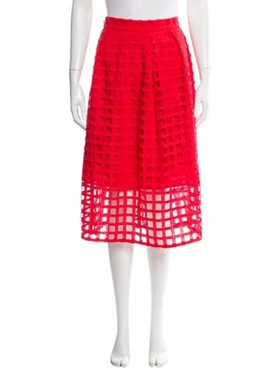 Pre-owned Hutch Lace Pattern Midi Length Skirt In Multi