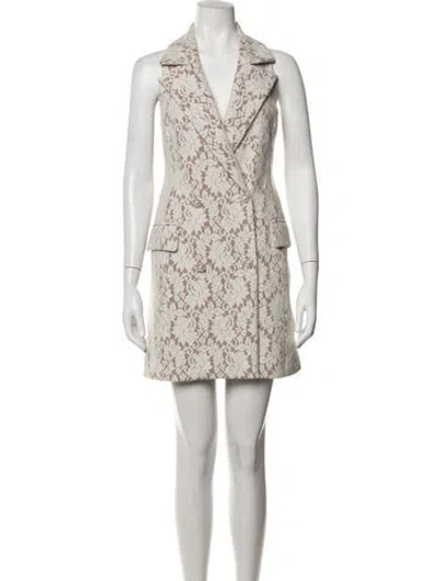 Pre-owned Hutch Lace Pattern Mini Dress In Neutrals