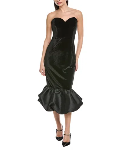 Hutch Laken Velvet Midi Dress In Black