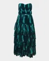 Hutch Plus Size Lanza Strapless Tulle Gown In Green