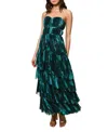 Hutch Plus Size Lanza Strapless Tulle Gown In Green