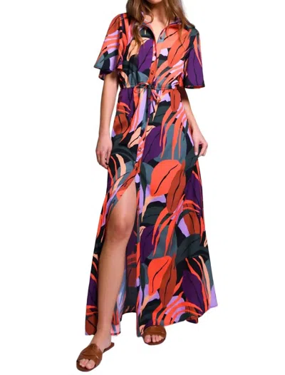 Hutch Layton Dress In Multi Leaf