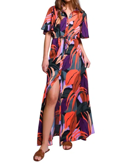 HUTCH LAYTON DRESS IN MULTI LEAF