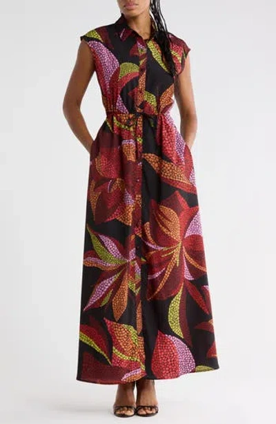 Hutch Layton Maxi Shirtdress In Multi