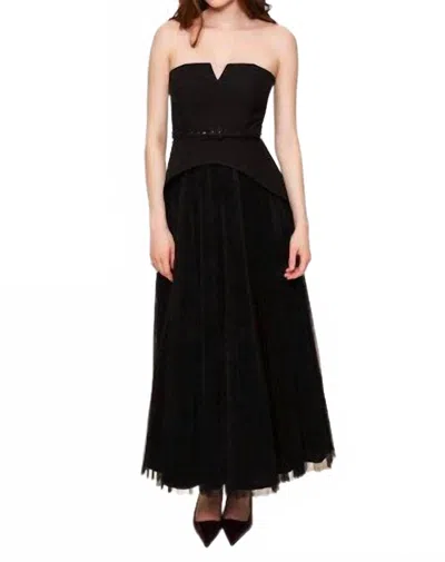 Hutch Lilibet Strapless Maxi Dress In Black