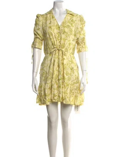 Pre-owned Hutch Linen Mini Dress In Yellow