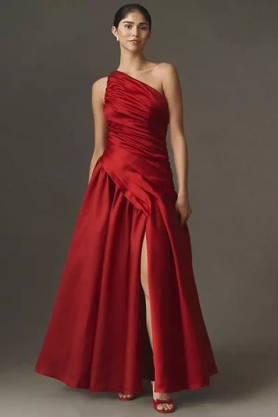 Hutch Lisa One-shoulder Gown In Red