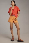 Hutch Lisha Short-sleeve Collared Top In Orange