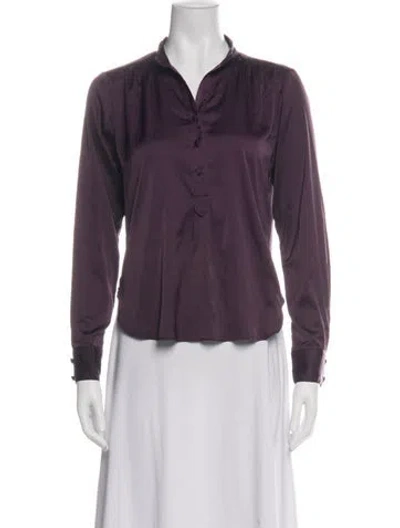 Pre-owned Hutch Long Sleeve Blouse In Green