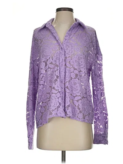 Pre-owned Hutch Long Sleeve Blouse In Purple