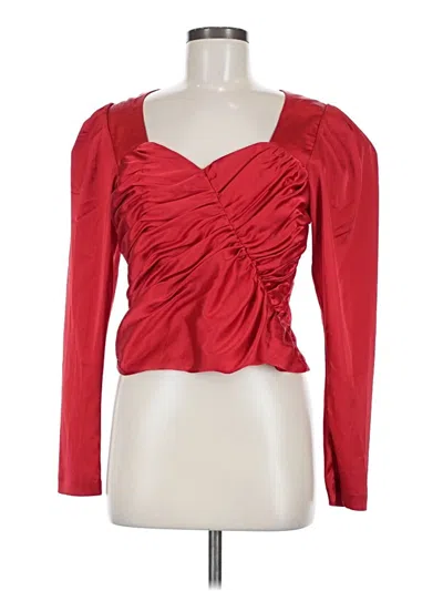 Pre-owned Hutch Long Sleeve Blouse In Red