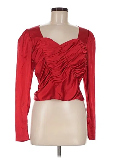 Pre-owned Hutch Long Sleeve Blouse In Red