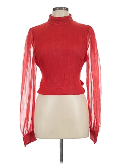 Pre-owned Hutch Long Sleeve Blouse In Red