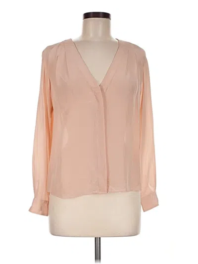 Pre-owned Hutch Long Sleeve Blouse In Tan