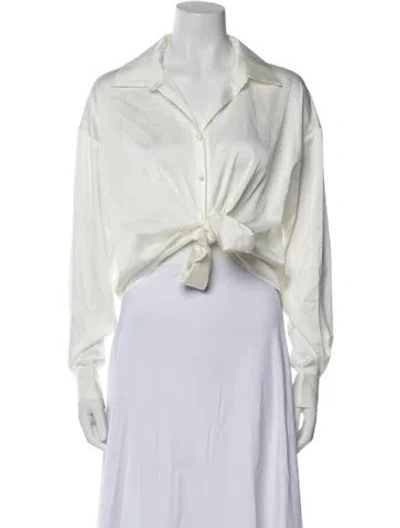 Pre-owned Hutch Long Sleeve Crop Top In Blue