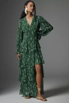 Hutch Long-sleeve V-neck Wrap Maxi Dress In Multicolor