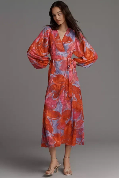 Hutch Long-sleeve Wrap Dress In Pink