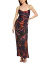 Hutch Plus Size Luxe Floral Ruched Long Dress