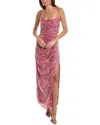 Hutch Luxe Gown In Fuschia Shibori Floral