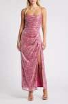 Hutch Luxe Maxi Dress In Fuchsia
