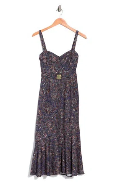 Hutch Lydia Belted Midi Dress In Blue