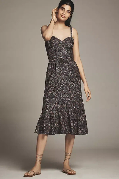 Hutch Lydia Sleeveless Sweetheart Midi Dress In Blue