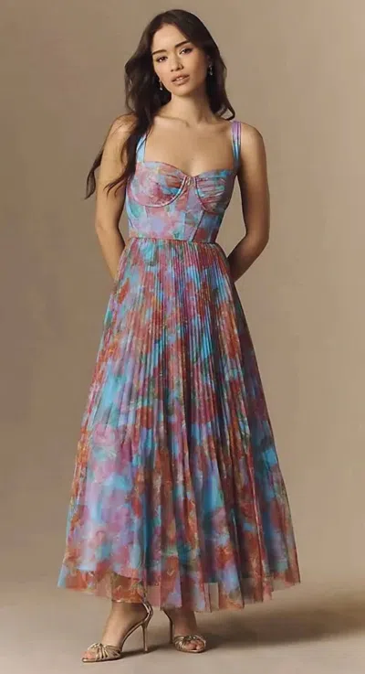 Hutch Macclare Sleeveless Maxi Gown In Blue In Multi