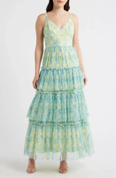 Hutch Madi Tiered Bow Gown In Green
