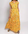HUTCH MANDI MAXI DRESS IN YELLOW LEAVES