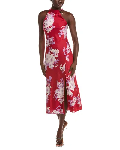 Hutch Mari Halter Midi Dress In Red